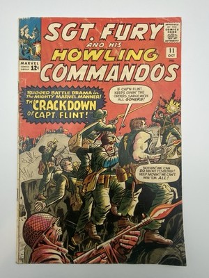 Sgt Fury Howling Commandos 11 Key 1st App Capt Flint 1964 Marvel Low Grade Raw