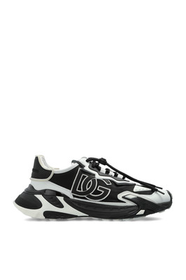 DOLCE&GABBANA Contrast Black White Leather Sports Sneakers New & Authentic