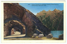Postcard Triple Tunnels Shoshone Canyon Cody Road Yellowstone National Park