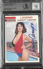 Christy Canyon Signed Custom Trading Card BAS Beckett Witness Autograph Grade 10
