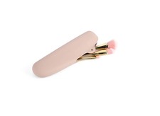 Womens Soft Silicone Travel Makeup Brush Holder Portable Organizer Khaki