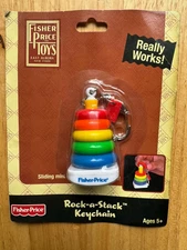 NEW Rock-A-Stack Classic Mini Toy Fisher Price Vintage Collectible Keychain Game