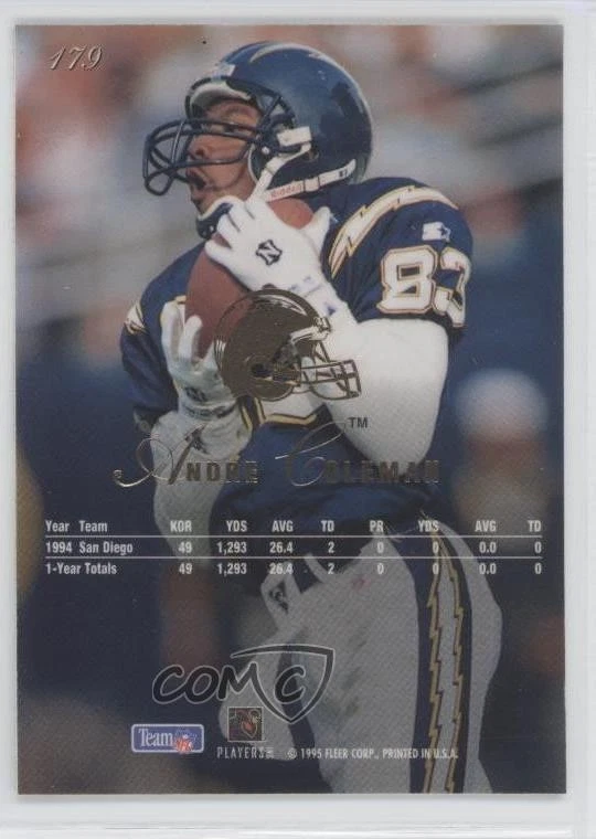 1995 Flair Andre Coleman #179 - Image 2 of 2
