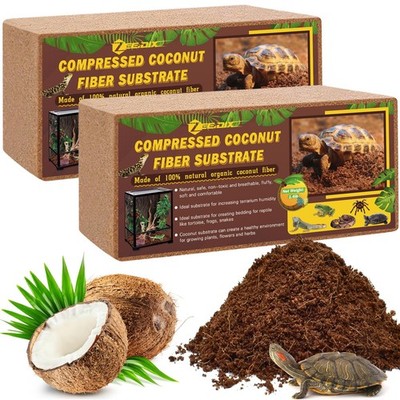 ZeeDix 2 Pack Coconut Fiber Substrate, 100% Organic 7.8 x 3.9 x 1.97in, 2pcs