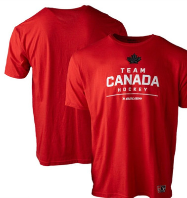 Unisex Hockey Canada Olympic 2026 Bauer Red Stacked T-Shirt