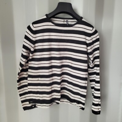 OakRidge schwarz-weiß gestreiftes Oberteil UK Größe 12