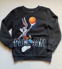 Space Jam Boys Sz 6 Gray Graphic Print Sweater