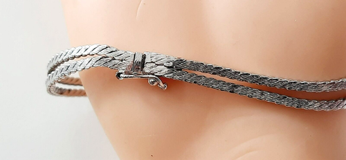 SILBER ARMBAND ° 835 / ooo ° rhodiniert ° Blaue Steine ° 1960er Jahre ° - Picture 15 of 15