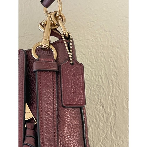 Bolso Bandolera Convertible COACH MARLON HOBO F87825 METALLIC WINE Leer** - Imagen 9 de 16