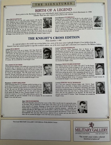 Birth of a Legend Robert Taylor Knight's Cross Edition Signed and Numbered Print - Picture 9 of 9