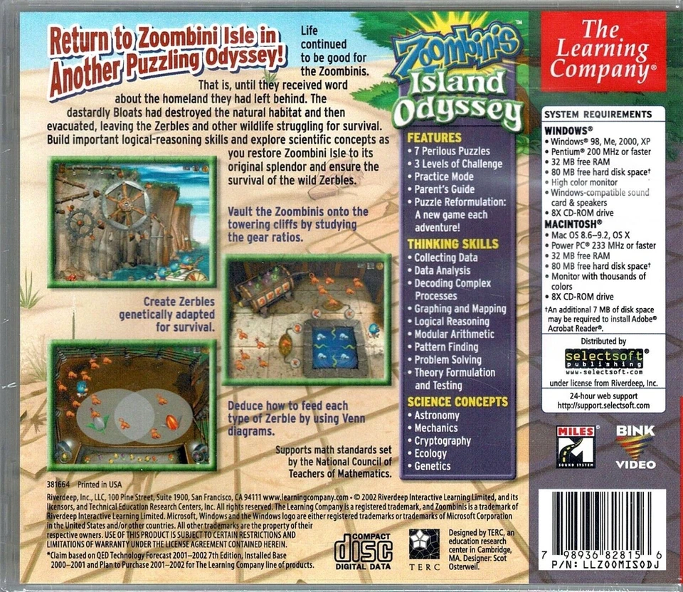 2 Zoombinis Logical Journey and Island Odyssey Pc Both Sealed New Win10 8 7 XP - Image 3 of 4