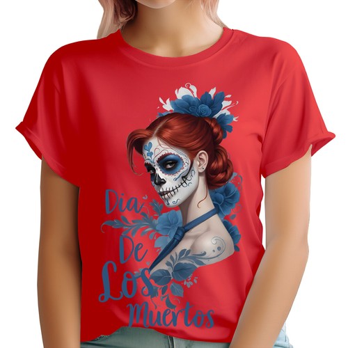 Day Of The Dead Sugar Skull Women T-Shirt D?a De Los Muertos Celebration #DOTD - Picture 21 of 27