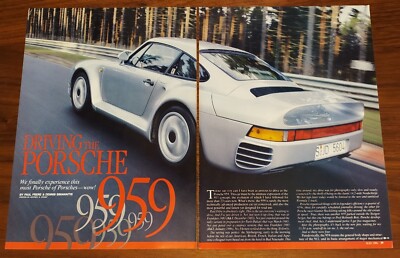 PORSCHE 959 MAGAZINE ARTICLE ROAD & TRACK ROAD TEST EXPERIENCE SUPER