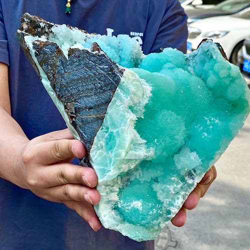 13.07LB sea patterned natural blue textured crystal, Chinese blue Aragon stone - 第 2/15 張圖片