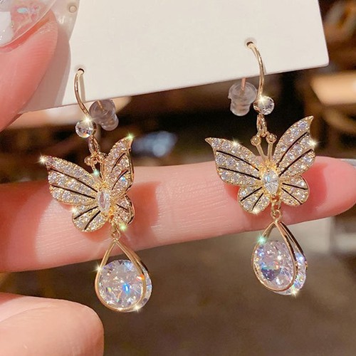 925 Silver Pearl Crystal CZ Ear Stud Earrings Drop Dangle Women Wedding Jewelry - Photo 77 sur 81