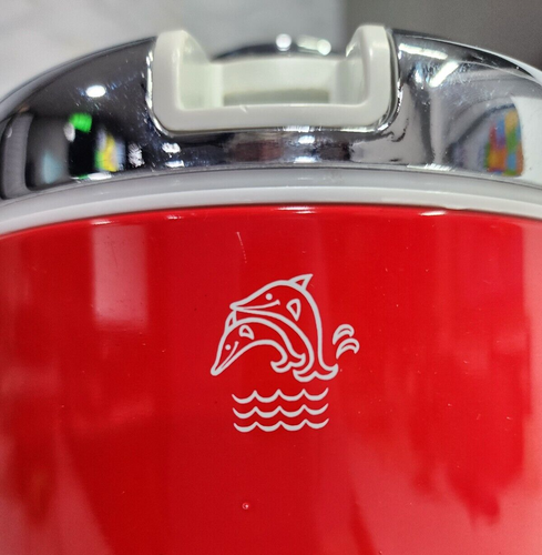 Ice Bucket with Lid, Vintage, Dynamic Promotion, Red Plastic/Metal, Tongs & Box - Picture 3 of 12