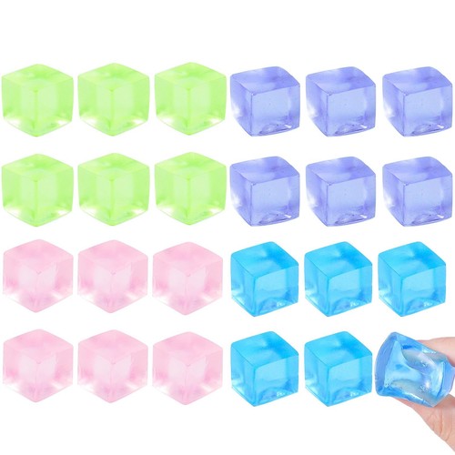 24Pcs Stress Balls Fidget Toys Adults Ice Cube Squeeze Toys - Square Squeeze ...
