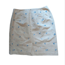 Talbot's women's vintage linen floral embroidered skirt size 12