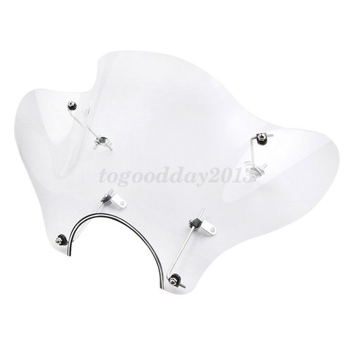 Large Motorcycle Clear Windshield Windscreen Mounting Kit For Harley Cruiser - Bild 4 von 7