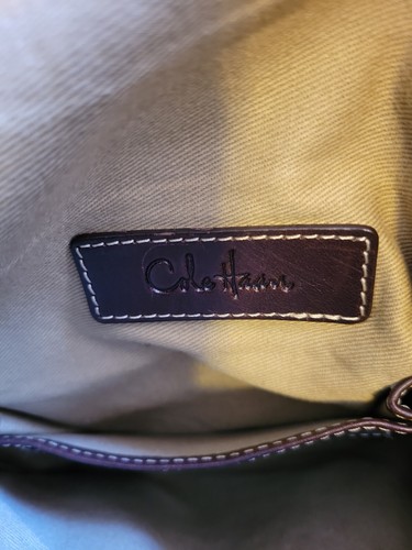 Cole Haan Leather Canvas Messenger Bag Vertical Olive Brown - Picture 8 of 12
