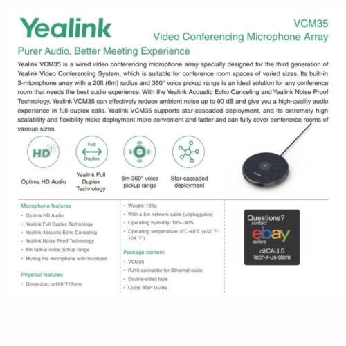 Yealink VCM35 1303144 Microfono a filo per conferenza array 360? Rancia pickup vocale - Foto 2 di 3