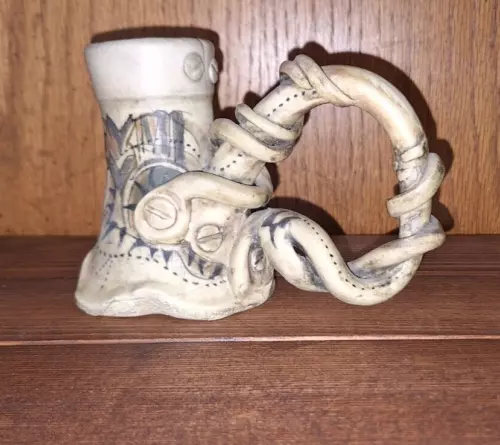 VTG rustic clay pottery candle stick holder vase era 1970's one of a kind