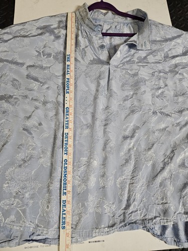Vintage Pirate Shirt XL Light Blue Men Renaissance Fest 30" Long 31" Pit to Pit - Picture 4 of 6