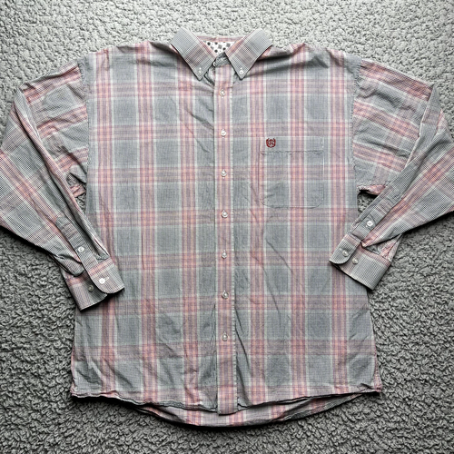 Panhandle Button Down Shirt Mens Large Plaid Long Sleeve Western Rodeo Colorful