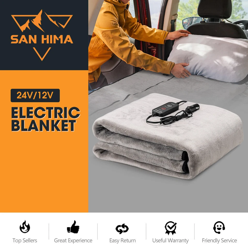San Hima 12V Electric Blanket with Controller Washable Throw Rug Travel Camping - image 2 of 4