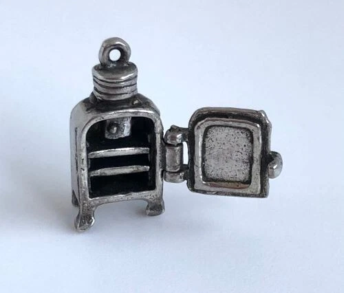 Vintage Sterling Silver Movable Refrigerator 1940 s Charm eBay