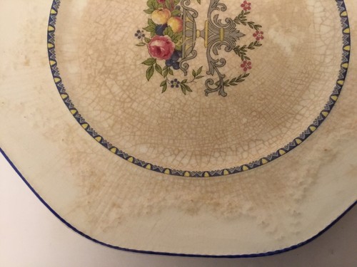 Vintage Alfred Meakin 9" plate, Flower Fruit basket, Embossed border, Garland P9 - Picture 7 of 10