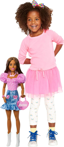 Barbie 28-Inch Brunette Fashion Doll with Removable Fashions Pink Top New Toy