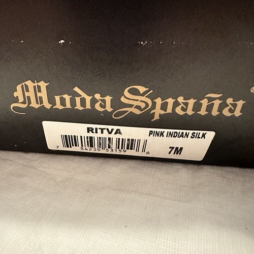 Moda Spana Rivta Pink Indian Silk Heel Sandals Sz 7 Barbie - Picture 8 of 8