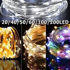 20-200 LED Remote Battery Operated USB Fairy String Wire Copper DIY Party Lights
