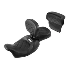 Driver Passenger Seat W/ Front & Rear Backrest Pad Fit For Harley Touring 14-23