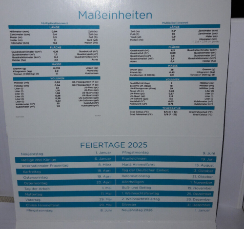 Tisch Kalender 2025 mit Notizzetteln + Bunte Haftstreifen ca.15 x 17 cm NEU - Bild 4 von 5