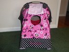 **MINNIE MOUSE**car seat canopy w/peekaboo opening W/OR WITHOUT NAME Handmade