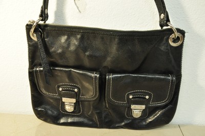 Bargain Coach 18996 Black Shimmer Metallic Leather Purse Hobo Handbag Bag Bargain Coach 18996 Black Shimmer Metallic Leather Purse Hobo Handbag Bag