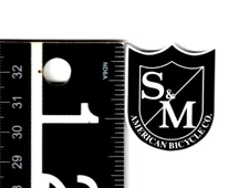 S&M Bicycle Company Sticker 1.25 in x 1.5 in Black/White BMX Cycling Decal