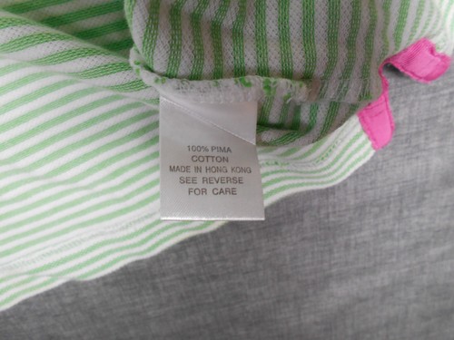 Lilly Pulitzer Men’s 100% Pima Cotton Green Striped Polo Shirt Pocket Size Large - Picture 6 of 7