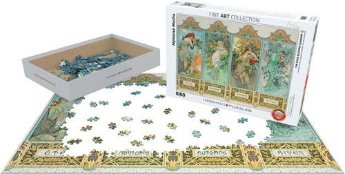 Eurographics Four Seasons 1000 Piece Jigsaw Puzzle By Alphonse Mucha - Picture 3 of 4