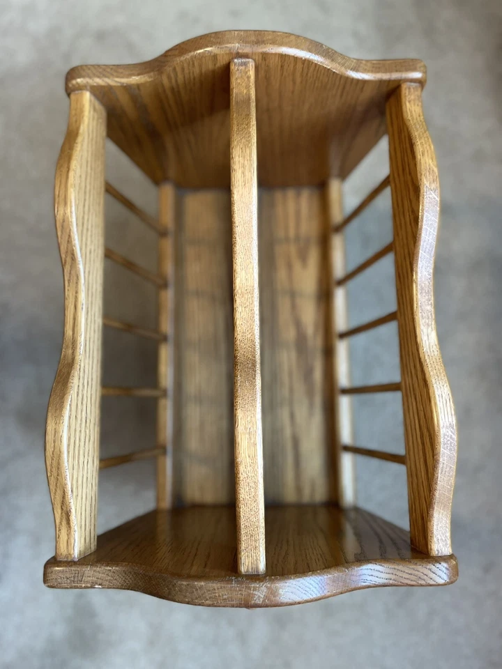 Revista Mid Century Roble Macizo Estantería Excelente Estado Madera Doble Cara Foto 2 de 4