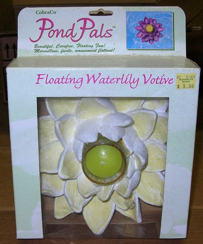 POND PALS FLOATING WATERLILY VOTIVE, WITH IDEAS HOW TO DISPLAY. BRAND NEW,