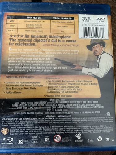 The Wild Bunch Blu ray Disc 2007 Original Directors Cut Great 