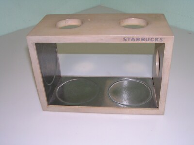 Starbucks Store Wood & Stainless Steel Flavored Syrup Dispenser Holder