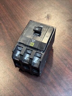 Square D QOB360VH 60 Amp 3 Pole 240V 22kA  Bolt-on Circuit Breaker