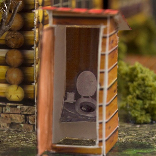 1:87 HO Scale "Log Cabin" Photo Real Miniature Model Building Kit Track Sets - Picture 7 of 12
