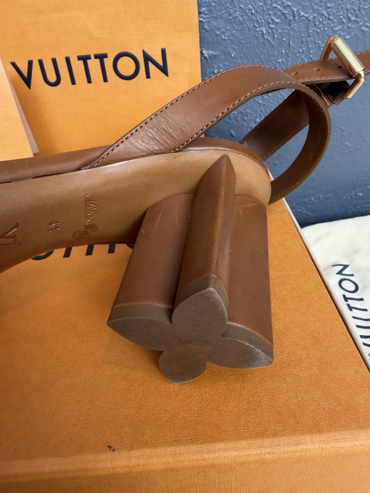 Louis Vuitton Monogram Flower Heel Sandals – Rare, Gently Worn, Size 41 image 7