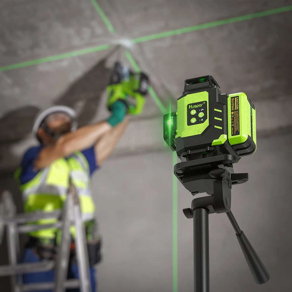 Laser Level, Self-leveling 16 Lines Green Beam 4D Cross Line Tiling Floor Las...