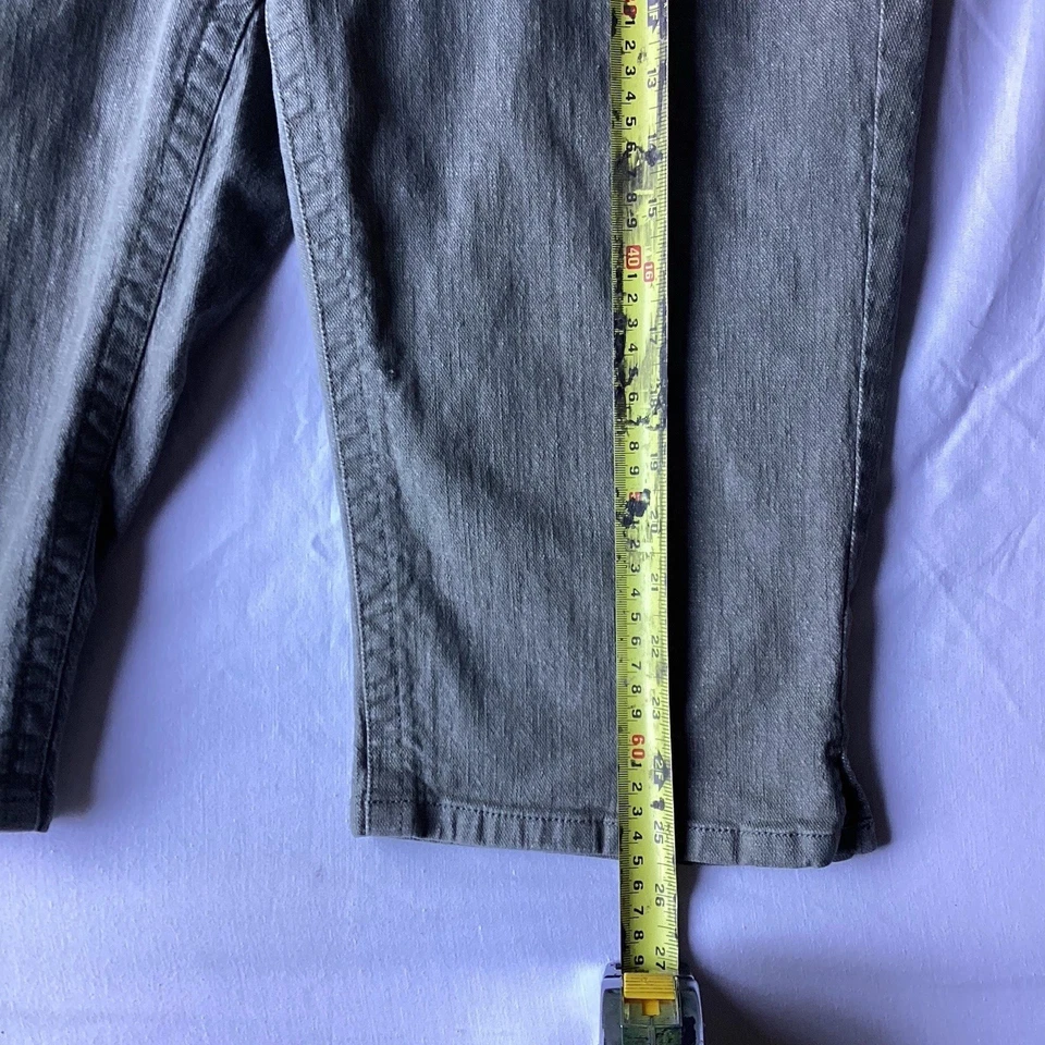 Jean largo corto capri Axcess Liz Claiborne gris mujer talla 14 elástico grunge Foto 2 de 4
